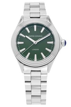 推荐Ladies 32mm Watch with Green Dial and Silver Metal bracelet商品