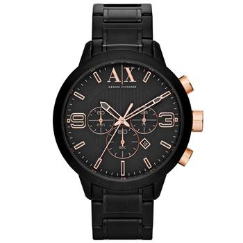 Armani Exchange | Men's Chronograph Black Stainless Steel Bracelet Watch 49mm商品图片,