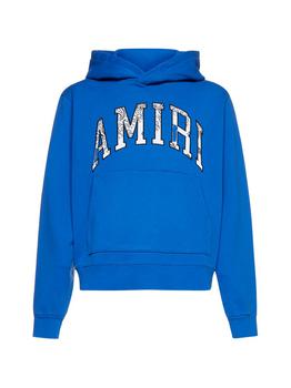 amiri衬衫真假, AMIRI | Amiri Distressed Logo Detailed Hoodie商品图片 5.6折