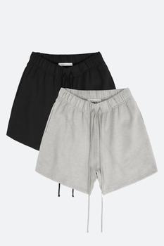 mnml短裤, MNML | Every Day Sweatshorts 2 Pack - Black/Grey商品图片 