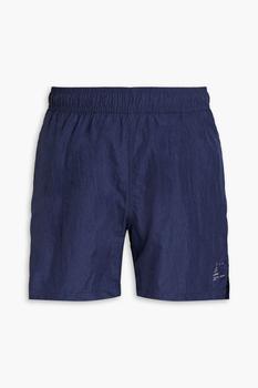 推荐Mid-length crinkled printed swim shorts商品