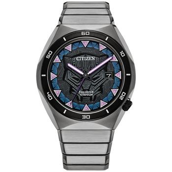 商品Citizen | Eco-Drive Men's Marvel Black Panther Super Titanium Bracelet Watch 41mm,商家Macy's,价格¥4571图片