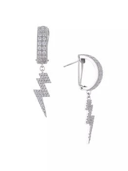 Darkai | 18K White Gold-Plated & Cubic Zirconia Lightning Bolt Drop Earrings,商家Saks Fifth Avenue,价格¥1357