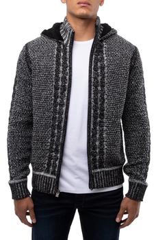 推荐Hooded Full-Zip High Neck Sweater Jacket商品