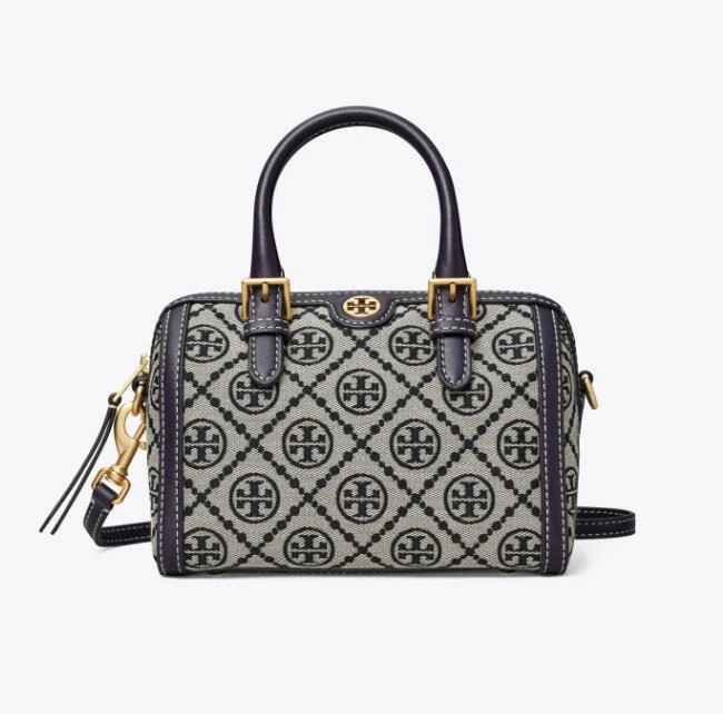 Tory Burch | TB汤丽柏琦T MONOGRAM 迷你提花酒桶包拉链开合手提单肩斜挎桶包（香港仓发货）,商家Terri Wonder,价格¥2058