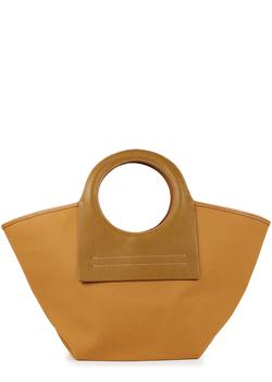 美国hereu, Hereu | Cala small camel leather and canvas tote商品图片 