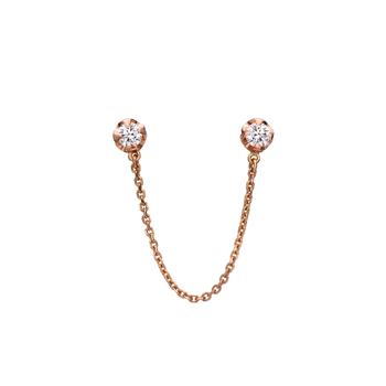 商品Âme Q 18K Rose Gold, Lab-Grown Diamond Double Stud Earring图片