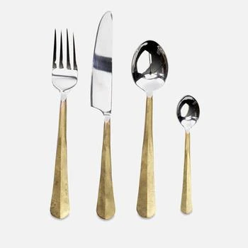 Nkuku | Nkuku Osko Cutlery - Brushed Gold - Set of 16,商家Coggles,价格¥1453