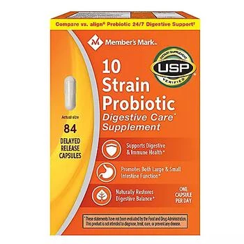 推荐Member's Mark 10 Strain Probiotic Digestive Care Supplement (84 ct.)商品