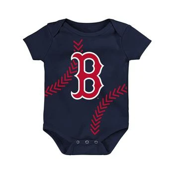 推荐Newborn and Infant Boys and Girls Navy Boston Red Sox Running Home Bodysuit商品