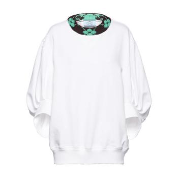 Prada | 【预售3-7天】PRADA/普拉达 21年秋冬 女士白色提花细节Oversize圆领运动衫卫衣135705_1T56_F0K2X_S_212商品图片,7.9折, 包邮包税