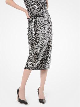 推荐Leopard Sequined Pencil Skirt商品