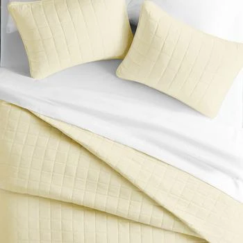IENJOY HOME | Square Stitch Yellow Quilt Coverlet Set Contemporary Ultra Soft Microfiber Bedding,商家Premium Outlets,价格¥284