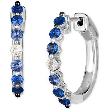 Le Vian | Ombré® Denim Ombré (3/4 ct. t.w.) & White Sapphire (1/8 ct. t.w.) Small Hoop Earrings in 14k White Gold, 0.7",商家Macy's,价格¥19703