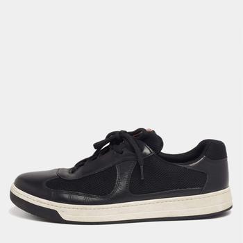 推荐Prada Black Leather And Fabric Low Top Sneakers Size 41商品