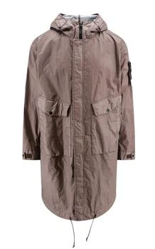 Stone Island | Logo Patch Drawstring-hooded Raincoat,商家Italist,价格¥7338