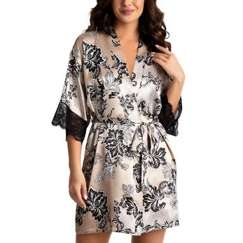 Linea Donatella | Women's Kaoru Satin Lace-Trim Robe 5.8折