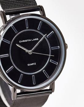推荐Christin Lars stainless steel mesh bracelet watch in silver商品