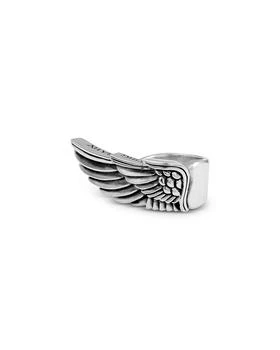 King Baby | Men's Sterling Silver Feathered Wing Ring,商家Bloomingdale's,价格¥3505