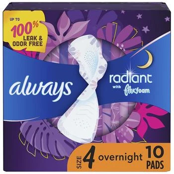 Always | Overnight Feminine Pads For Women With Wings Light Clean, Size 4 For Nighttime,商家Walgreens,价格¥52