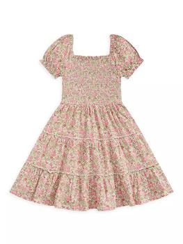推荐Little Girl's Floral Print Dress商品