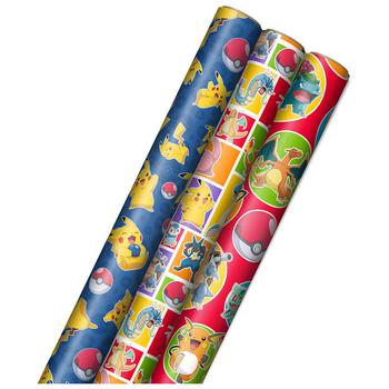 商品Hallmark | Pokemon Wrapping Paper with Cutlines on Reverse,商家Walgreens,价格¥143图片