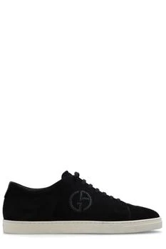 Giorgio Armani | Giorgio Armani Logo Embossed Lace-Up Sneakers 6折×额外9折, 额外九折