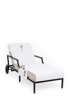 商品Linum Home Textiles | 100% Turkish Cotton Palm Tree Embroidered Standard Size Chaise Lounge Cover With Side Pockets - White,商家Nordstrom Rack,价格¥595图片