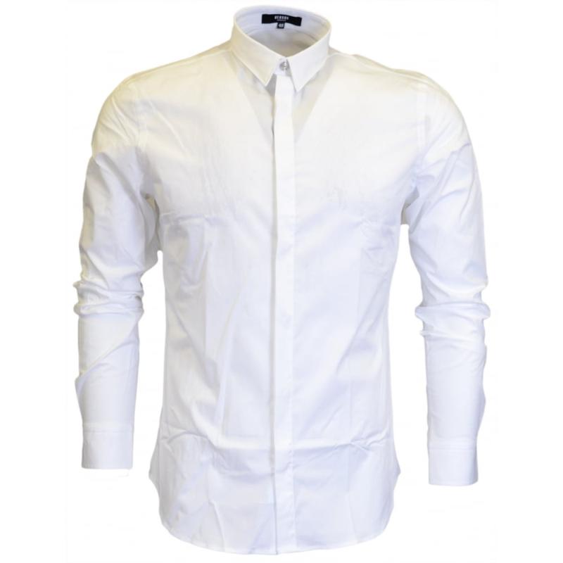 推荐VERSACE JEANS 男士白色棉质狮子贴饰白衬衫 BU20185-BT10356-B7008商品