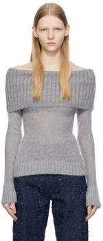 推荐Gray Off Shoulder Sweater商品