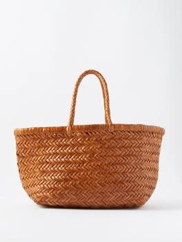 推荐Triple Jump small woven-leather basket bag商品