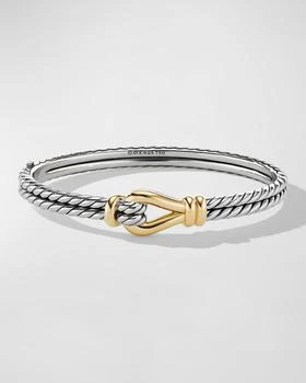 David Yurman | 11mm Thoroughbred Loop Bracelet in Silver and 18k Gold,商家Neiman Marcus,价格¥11548