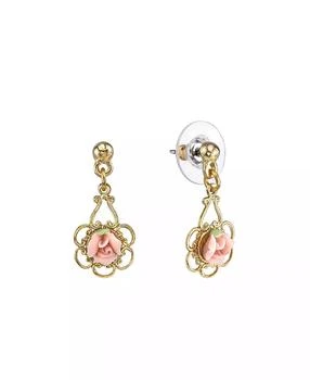 2028 | Gold-Tone Porcelain Rose Drop Earrings,商家Macy's,价格¥175