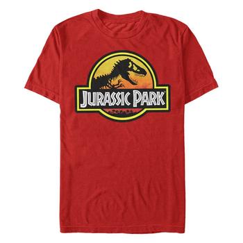 推荐Jurassic Park Men's Classic Logo Outlined Short Sleeve T-Shirt商品