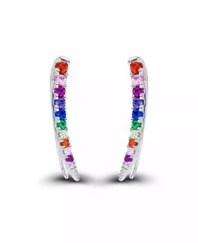 Macy's | Multi Color Cubic Zirconia Graduated Ear Climbers in Sterling Silver (Also in 14k Gold Over Silver),商家Macy's,价格¥142