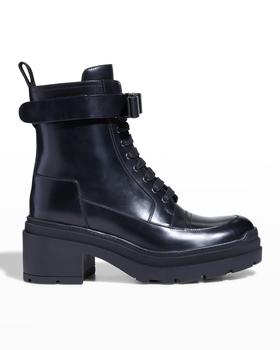 菲拉格慕鞋女靴, Salvatore Ferragamo | Lober Leather Bow Lace-Up Booties商品图片 