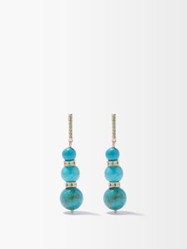 MATEO, MATEO | Emerald, turquoise & 14kt gold earrings商品图片 