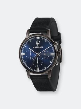 推荐Maserati Men's Eleganza R8871630002 Black Leather Quartz Fashion Watch ONE SIZE商品