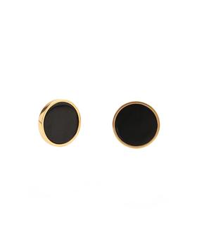 商品David C.A. Lin | 18K Gold Round Black Jade Stud Earrings,商家Neiman Marcus,价格¥48418图片