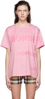 burberry t恤, Burberry | 粉色棉质 T 恤商品图片 
