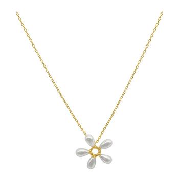ADORNIA | Floral Imitation Pearl Pendant Necklace商品图片,