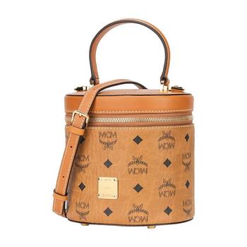 gancini单肩包, MCM | MCM 奢侈品 女士 Patricia Visetos系列 干邑色圆筒型单肩手提斜跨包 MWRAACG01CO001商品图片 