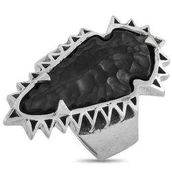 商品King Baby | Silver and Carved Jet Arrowhead in Sawtooth Ring,商家Jomashop,价格¥1499图片