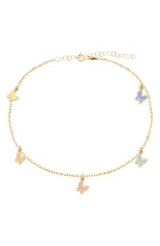 Gabi Rielle好不好, Gabi Rielle | 14K Yellow Gold Plated Sterling Silver Butterfly Charm Anklet商品图片 4.8折