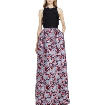 ML Monique Lhuillier衣服, Monique Lhuillier | ML Monique Lhuillier Womens Floral Mixed Media Evening Dress商品图片 2.8折