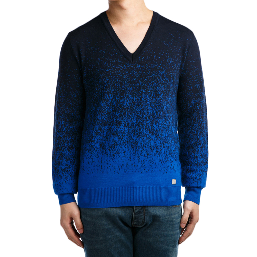 推荐VERSACE 范思哲 男士羊毛漸變藍色毛衣 V700530-0082-V408商品