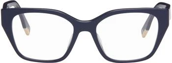 Fendi | Blue Fendi Way Glasses,商家SSENSE CA,价格¥1920