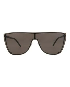Shield-Frame Metal Sunglasses