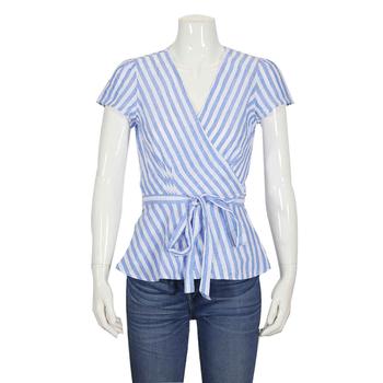 推荐Polo Ralph Lauren Ladies Striped Linen Wrap Blouse, Size Small商品