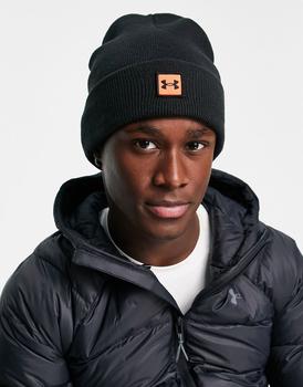 Under Armour | Under Armour Training Halftime ribbed beanie in black and red商品图片,